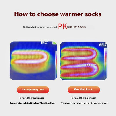 Calcetines Térmicos de Algodón Puro con Calefacción Eléctrica para Esquí - Image 3