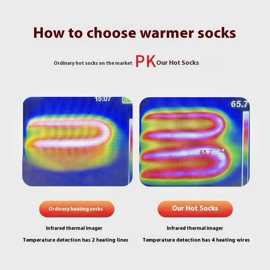 Calcetines Térmicos de Algodón Puro con Calefacción Eléctrica para Esquí - Image 3