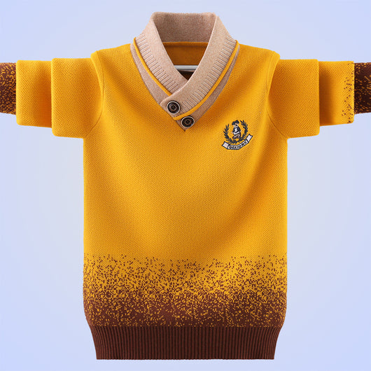 Suéter Pullover Infantil de Algodón con Cuello Tipo Fold - Image 3