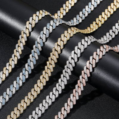 Cadena Cubana 14mm Chapada en Zirconia - Estilo Europeo y Americano - Image 5