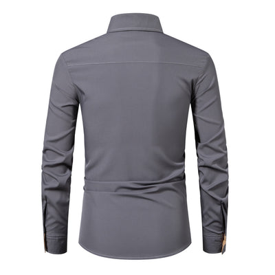 Camisa Casual de Manga Larga con Contraste de Colores - Image 28