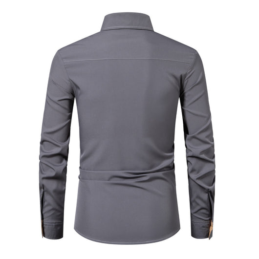 Camisa Casual de Manga Larga con Contraste de Colores - Image 28