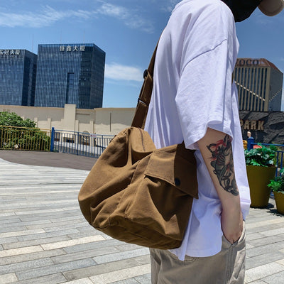 Bolsa de Lona Cruzada Minimalista para Literatura y Arte - Image 12
