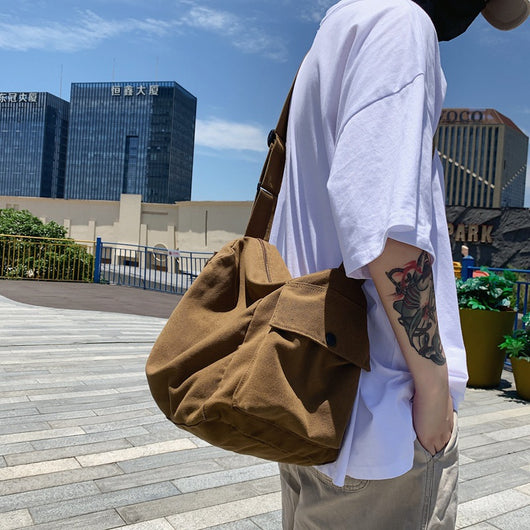 Bolsa de Lona Cruzada Minimalista para Literatura y Arte - Image 12