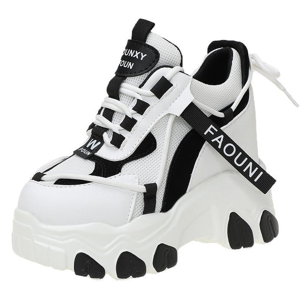 Tenis Negros para Mujer con Punta Redonda y Suela Gruesa - Image 6