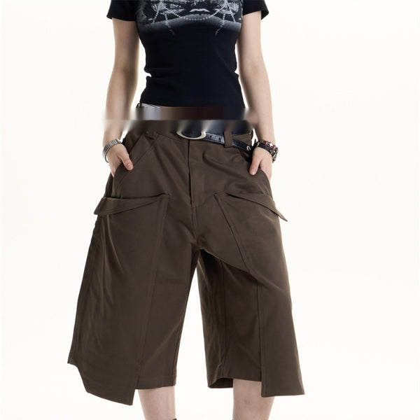 Pantalones Cargo Anchos Estilo Retro Americano para Mujer