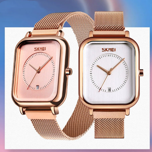 Reloj de Negocios Cuadrado para Hombre con Correa de Malla, Calendario y Resistencia al Agua - Image 10
