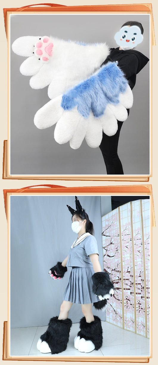Guantes de Felpa Artesanales para Disfraz de Bestia - Garras Peludas Roleplay - Image 18