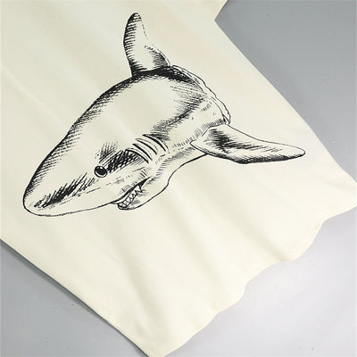Camiseta Hombre Estampado Tiburón Algodón 100% Corte Holgado Diseño Moderno - Image 2