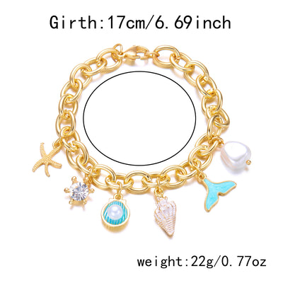 Collar y Pulsera de Perlas con Colgantes de Concha y Estrella de Mar - Image 8