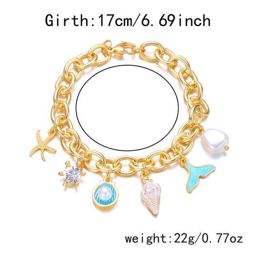 Collar y Pulsera de Perlas con Colgantes de Concha y Estrella de Mar - Image 8
