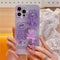 Funda Soft Shell para iPhone 12 Pro y 13 con Dije Osito Púrpura