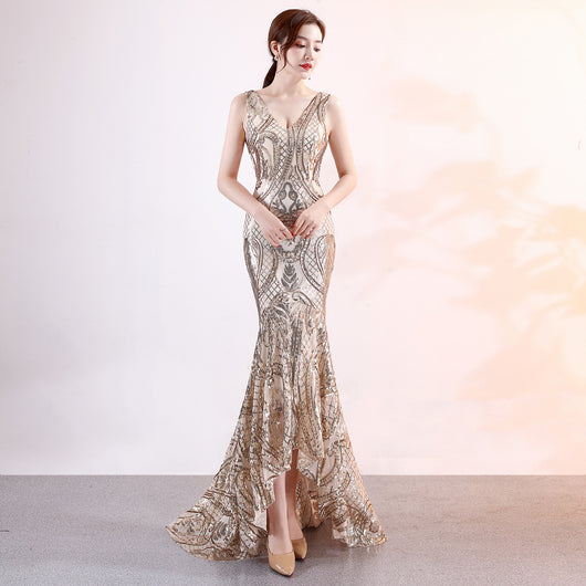 Vestido de Noche Elegante Escote V para Mujer - Diseño Sexy para Fiestas y Eventos - Image 4