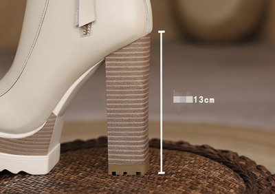 Botas Tobilleras de Cuero con Plataforma y Tacón Grueso - Image 17