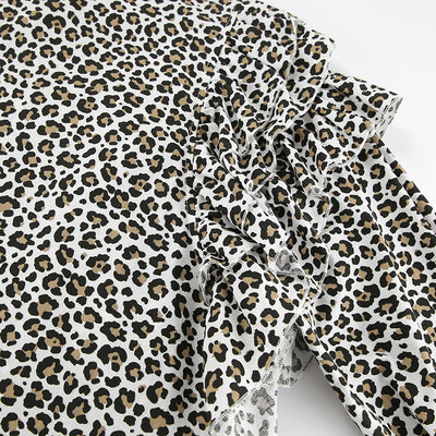 Blusa Leopardo con Volantes Manga Larga para Mujer - Image 10