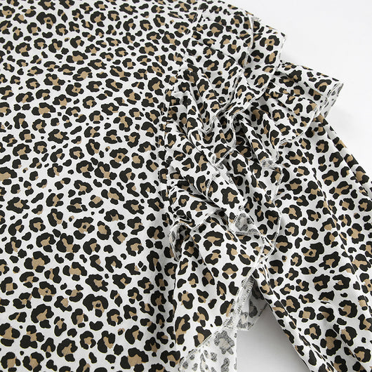 Blusa Leopardo con Volantes Manga Larga para Mujer - Image 10