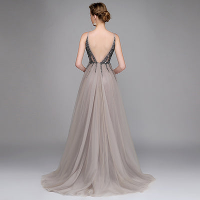 Vestido de Noche Escotado en V Primavera Otoño para Banquetes - Image 7