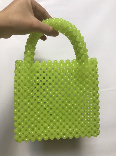 Bolso de Mano Tejido con Cuentas - Cartera de Noche Cuadrada Compacta - Image 7
