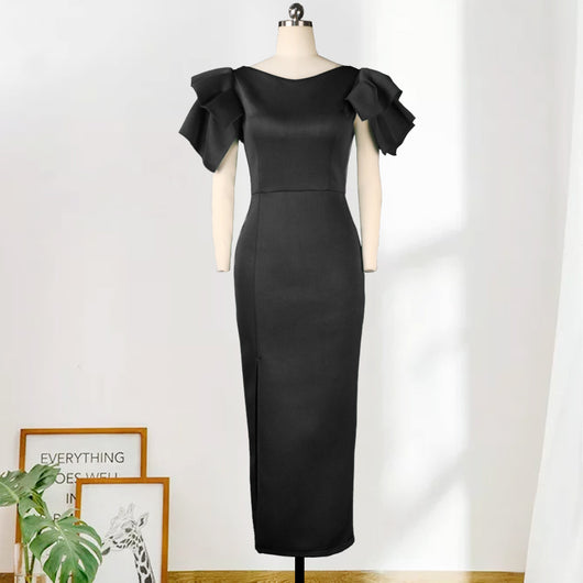 Vestido de Noche Verde Talla Grande con Abertura Elegante - Image 24