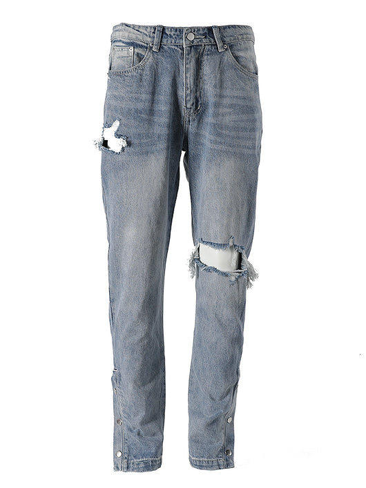 Jeans Rectos con Rotura en la Rodilla - Image 6