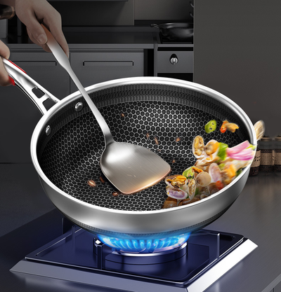 Wok Antiadherente con Fondo de Panal - Olla Multiusos para Verduras - Image 7