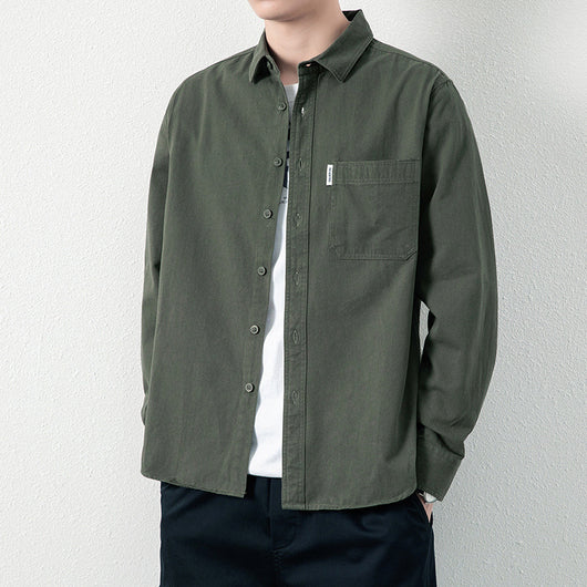 Camisa Casual Suelta con Solapa y Bolsillos para Hombre - Image 3