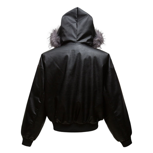 Abrigo Acolchado de Cuero PU Retro con Bolsillos Tridimensionales para Hombre - Image 2