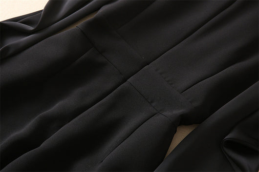 Jumpsuit Ejecutivo de Manga Larga con Cintura Ajustada Negro - Image 31