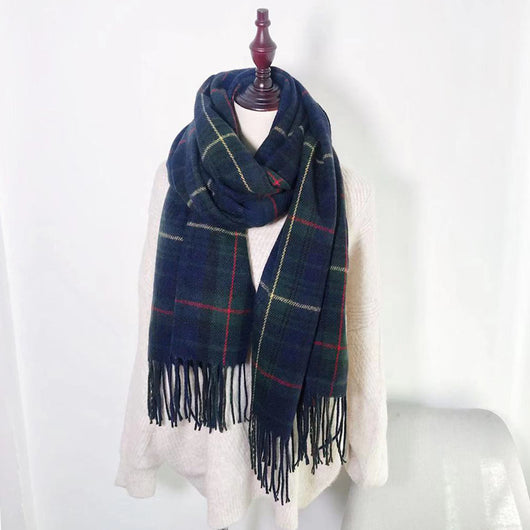 Bufanda de Invierno Mujer Estilo Coreano Clásico Británico - Image 6