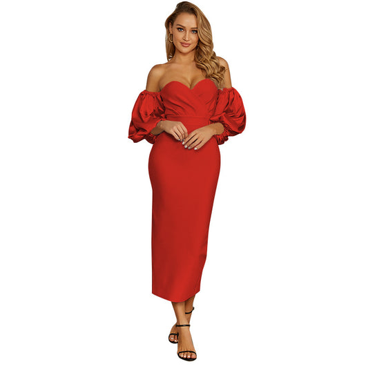 Vestido Elegante para Mujer con Mangas Texturizadas - Estilo Europeo y Americano - Image 13