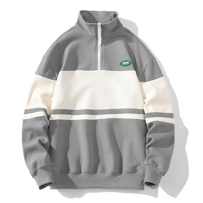 Suéter Cuello Alto Hombre Estilo Europeo Contraste de Colores Casual Deportivo - Image 6