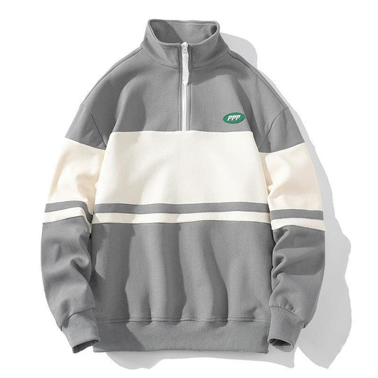 Suéter Cuello Alto Hombre Estilo Europeo Contraste de Colores Casual Deportivo - Image 6