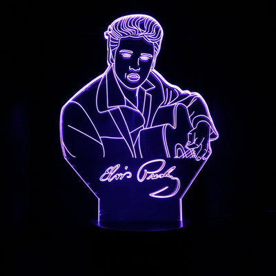 Lámpara 3D LED Elvis Presley - Luz Nocturna Decorativa - Image 6