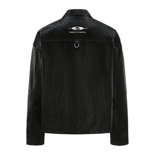 Chaqueta Cropped de Cuero PU Metalizado Oversized - Image 17