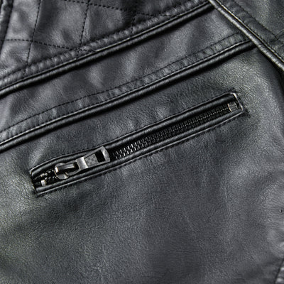 Chaqueta de Cuero Vintage para Hombre con Cuello Alzado y Desgaste Artesanal - Image 4