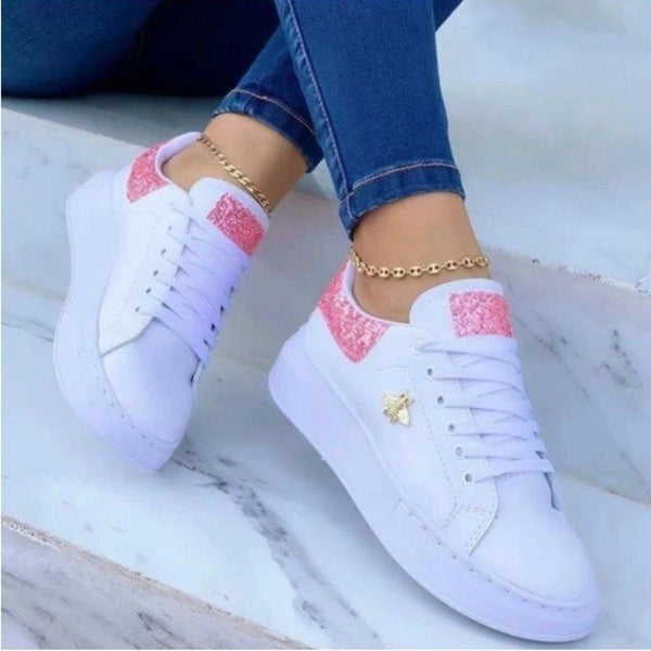 Tenis Plataforma Blanco con Cordones - Diseño Casual Minimalista - Image 3