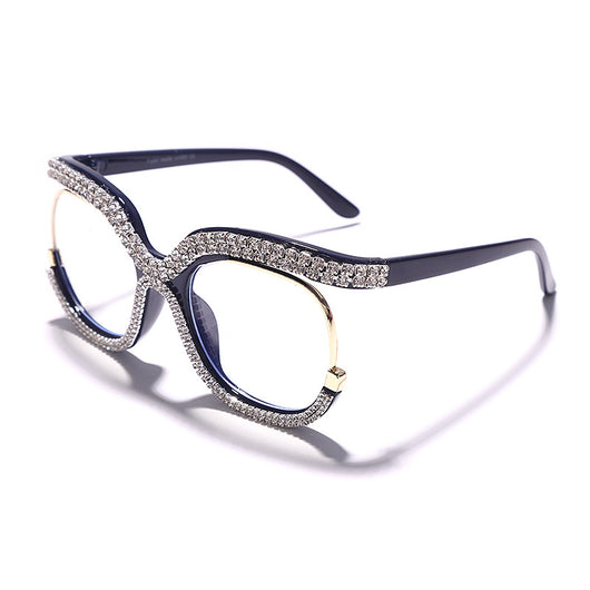 Gafas de Sol Luxury Diamante Personalizadas Marco Redondo Grande - Image 3