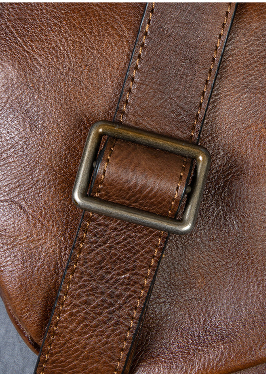 Bolso Mensajero de Cuero Genuino para Hombre - Estilo Retro con Gran Capacidad - Image 12