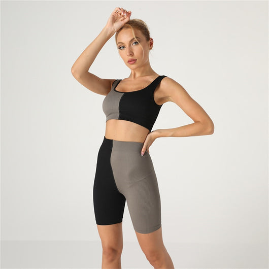 Conjunto Deportivo Ajustado con Costuras de Contraste y Tiras Acanaladas - Image 11