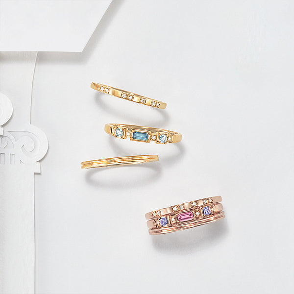 Anillo de Plata Esterlina Bicolor Elegante para Mujer