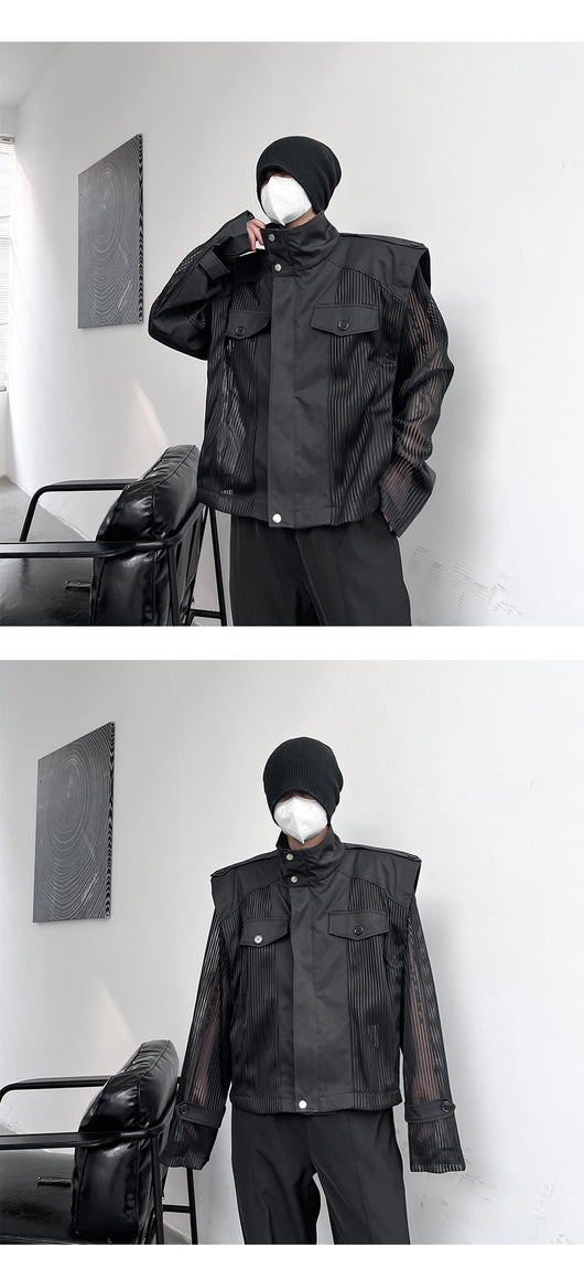Blusa Suelta de Gasa con Cuello Alto Protección Solar - Image 17
