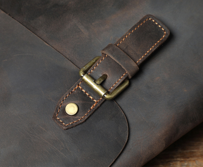 Mochila de Cuero Genuino Estilo Retro - Primera Capa - Image 22