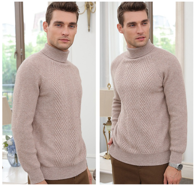 Suéter de Cachemira para Hombre con Cuello Alto y Jacquard - Image 16
