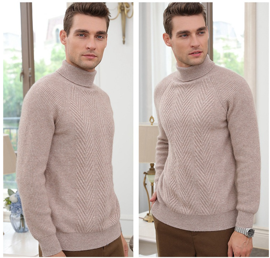Suéter de Cachemira para Hombre con Cuello Alto y Jacquard - Image 16