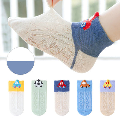 Calcetines de Algodón Transpirable con Patrón de Diamantes a Juego de Colores para Niños - Image 6