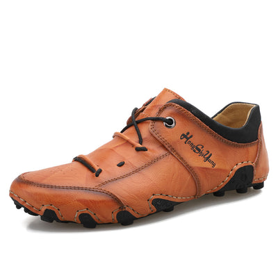 Zapatos Casuales de Cuero para Hombre Talla Grande - Costura a Mano Primavera