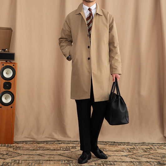 Abrigo Tipo Gabardina Business Casual de Solapa Simple - Image 3