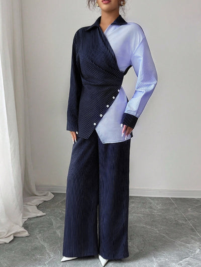 Traje Ejecutivo con Contraste: Camisa Manga Larga y Pantalón Recto - Image 12