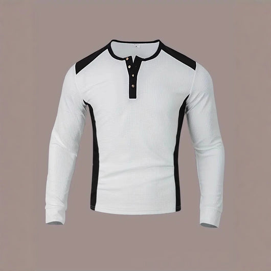 Sudadera Hombre Manga Larga Diseño Jacquard Patchwork Corte Holgado - Image 3