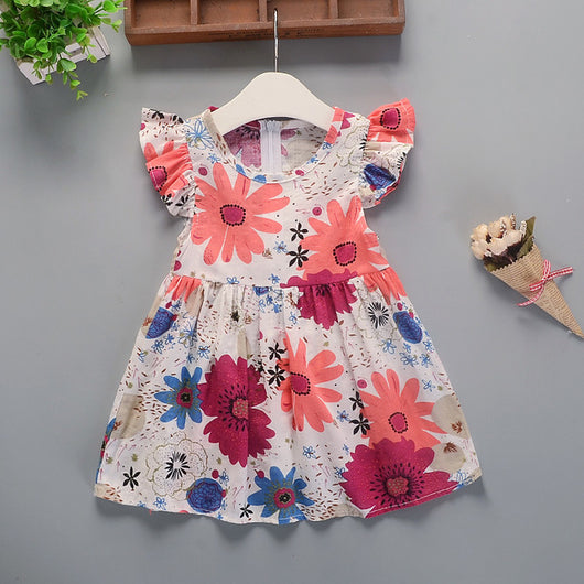 Vestido Infantil Algodón Floral Estampado para Verano - Image 12